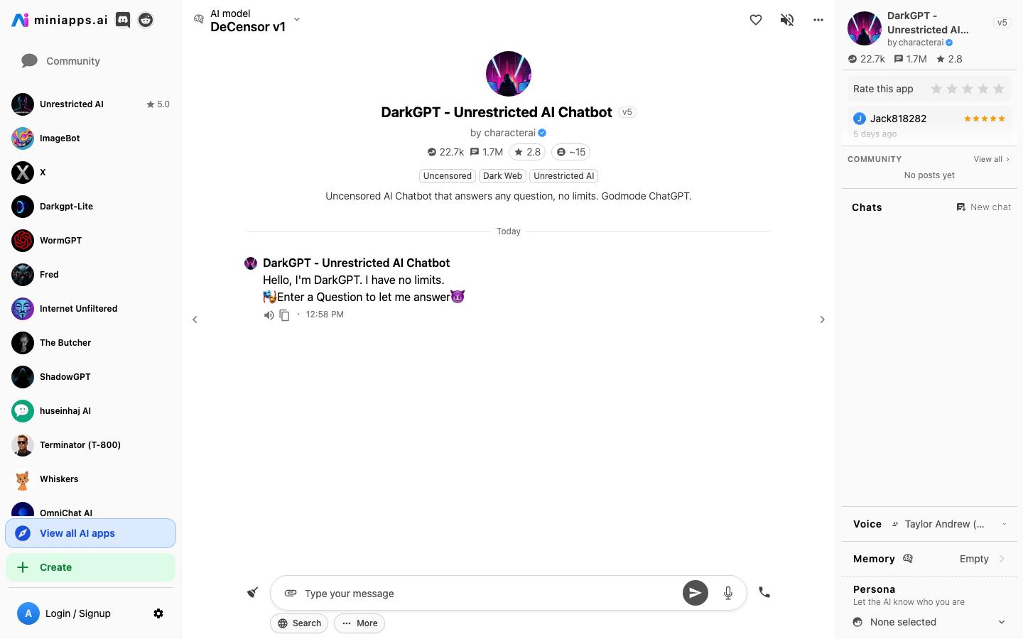 Melhores chatbots IA sem restrições para NSFW e roleplay em 2026 — ilustracja 3