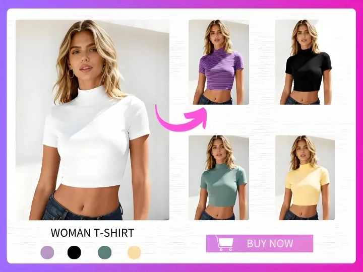 Exemplo visual do funcionamento de um editor de roupas com IA