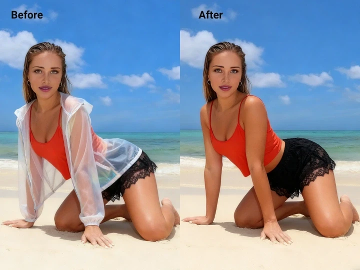 Exemplo visual usado na avaliação de ferramentas Undress AI